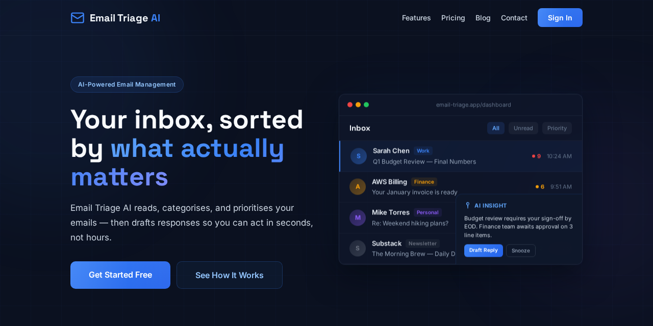Email Triage screenshot