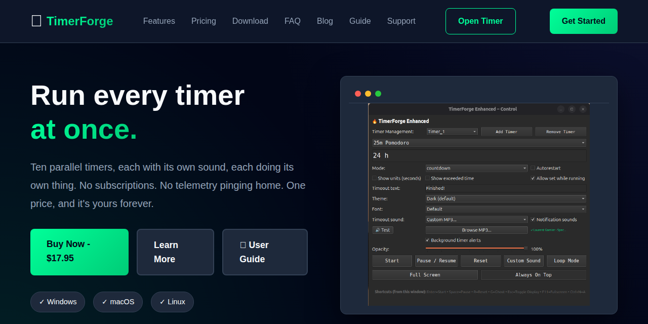 TimerForge screenshot